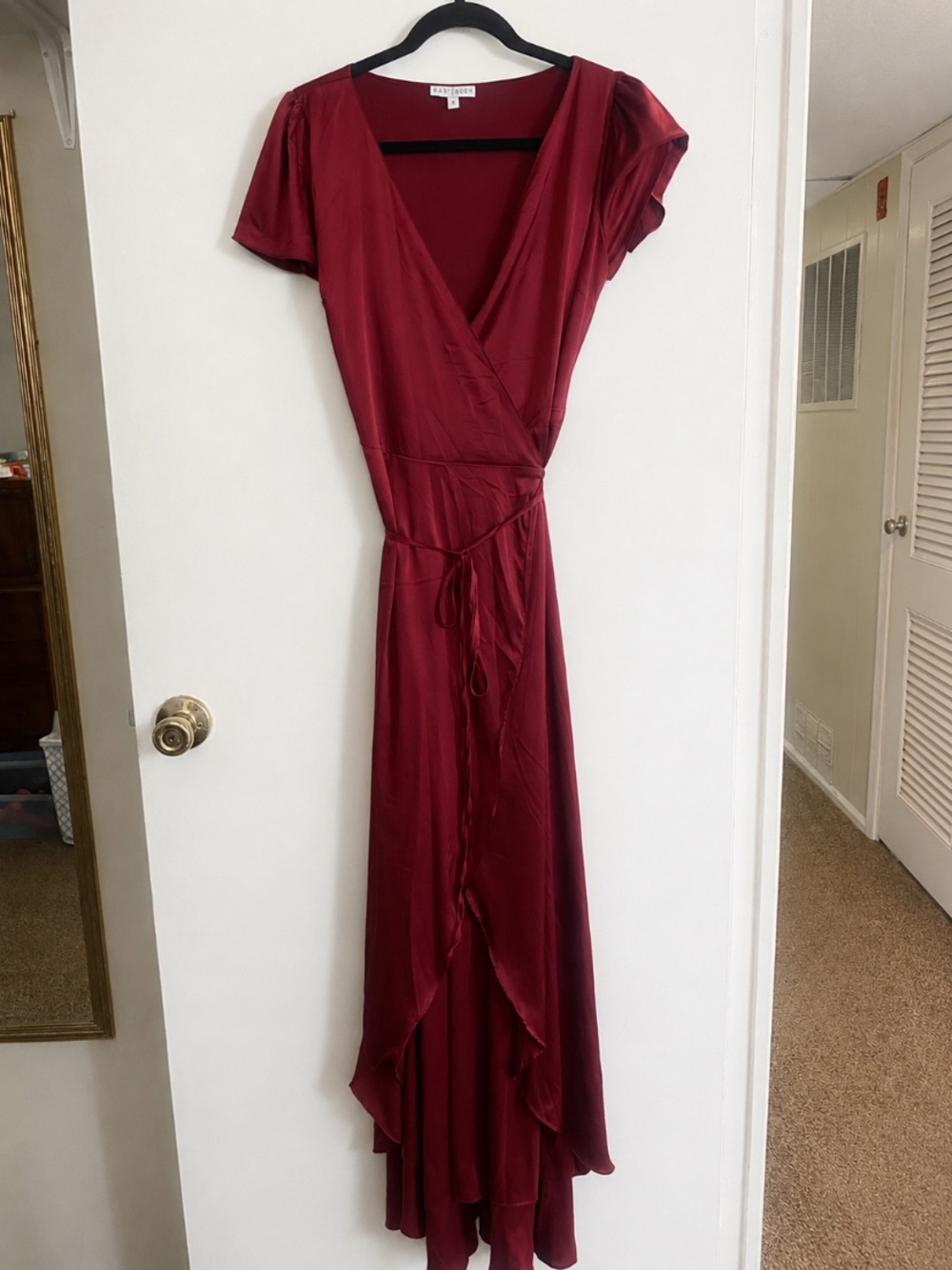 Baltic Born Krystal Satin Wrap Gown